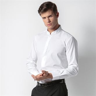 Kustom Kit KK161 Mandarin collar fitted shirt long sleeve