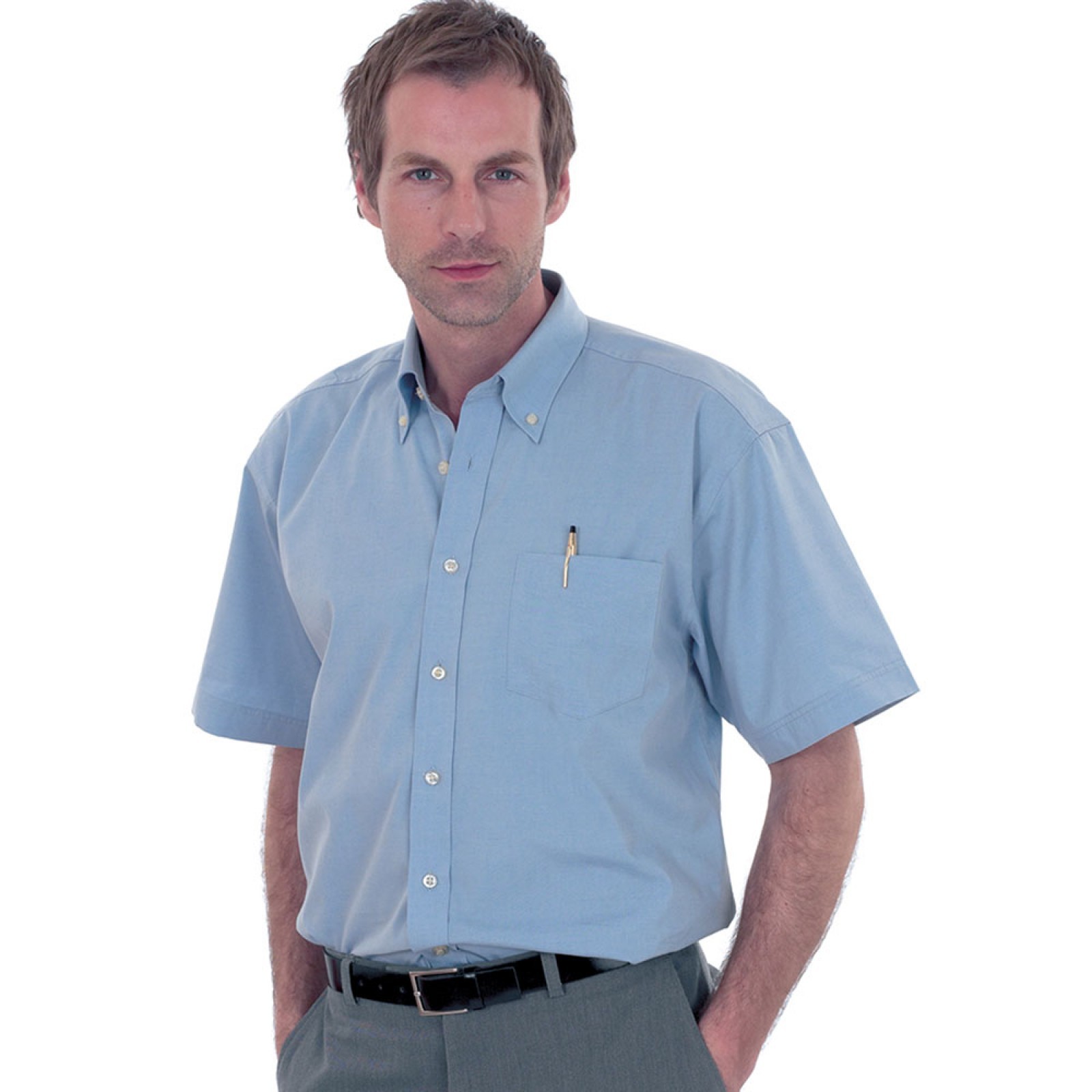 MENS PINPOINT OXFORD HALF SLEEVE SHIRT