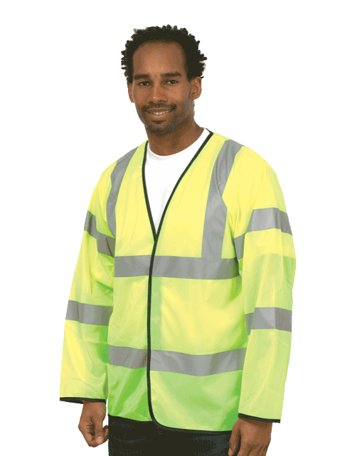 HI-VIS LONG SLEEVE SAFETY WAIST COAT 