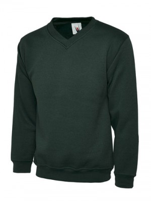 Bottle Green V Neck Sweater