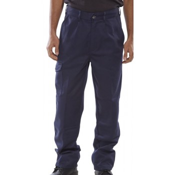 Super Click Polycotton 9oz Trousers in Navy