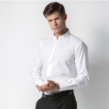 Kustom Kit KK161 Mandarin collar fitted shirt long sleeve