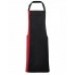 PR162 Contrast Bib Apron in Black / Red