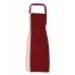 PR162 Contrast Bib Apron in Burgundy / Natural